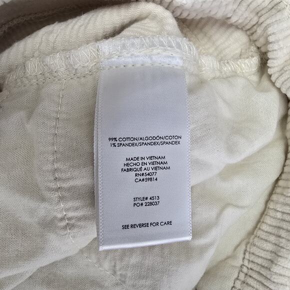 CAbi Corduroy Palm Beach Pant Size 12 Cream Crop Exposed Button Fly Pockets 4513 - Picture 7 of 8